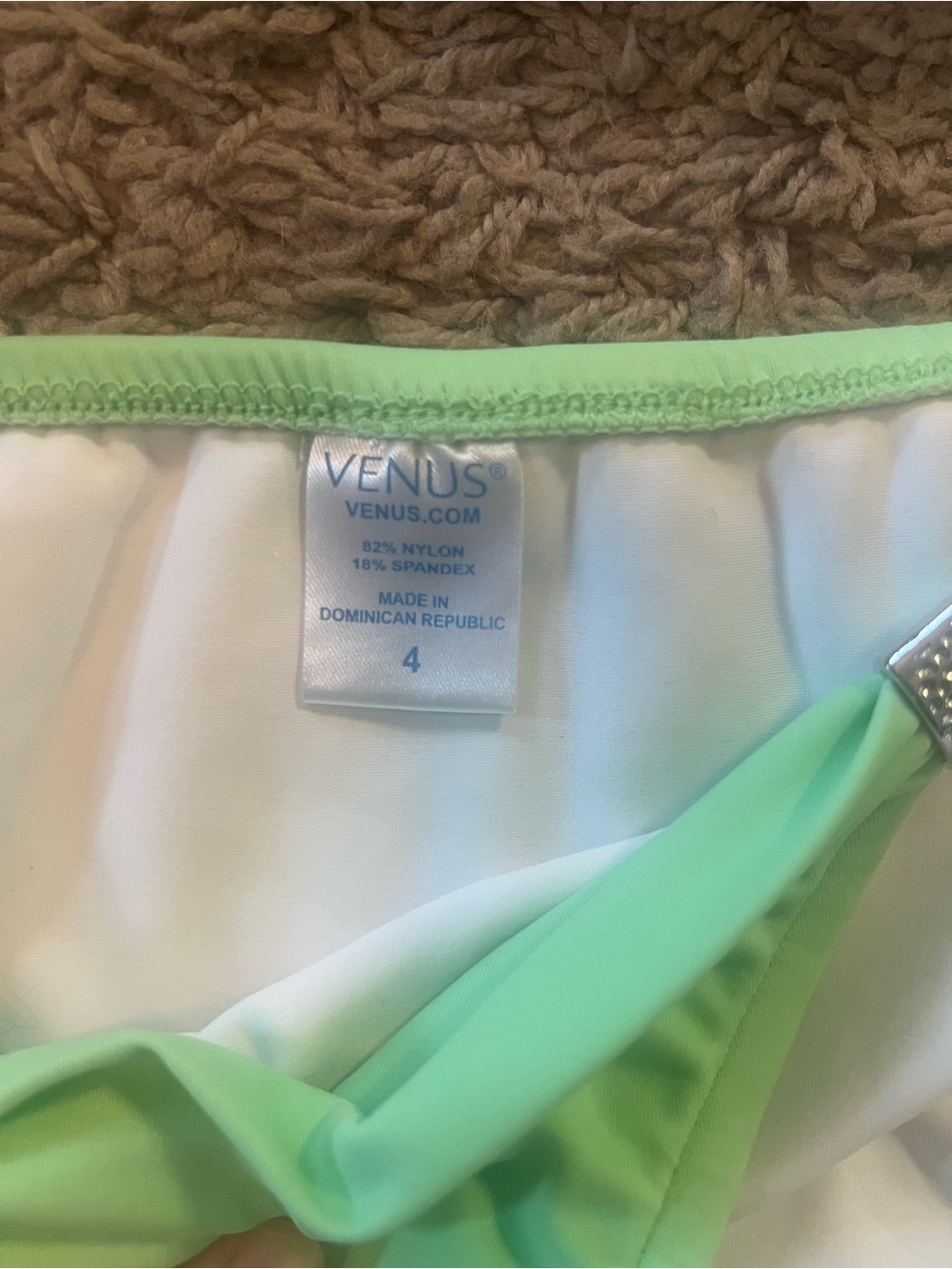 Light Mint Green Rhinestone detail Halter Bikini - Picture 2 of 4